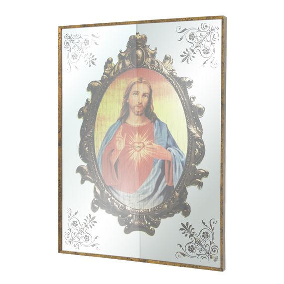 11413 Quadro Espelhado Sagrado Coração de Jesus