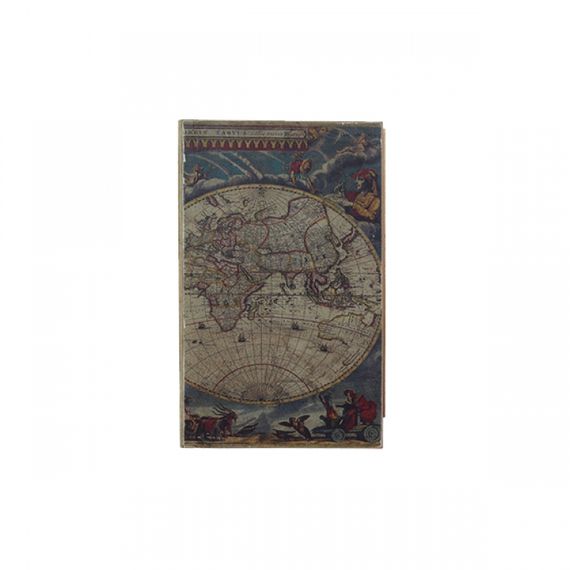 11153 CAIXA VINHO 2 GARRAFAS BOOK MAPA MUNDI OLDWAY42x28cm