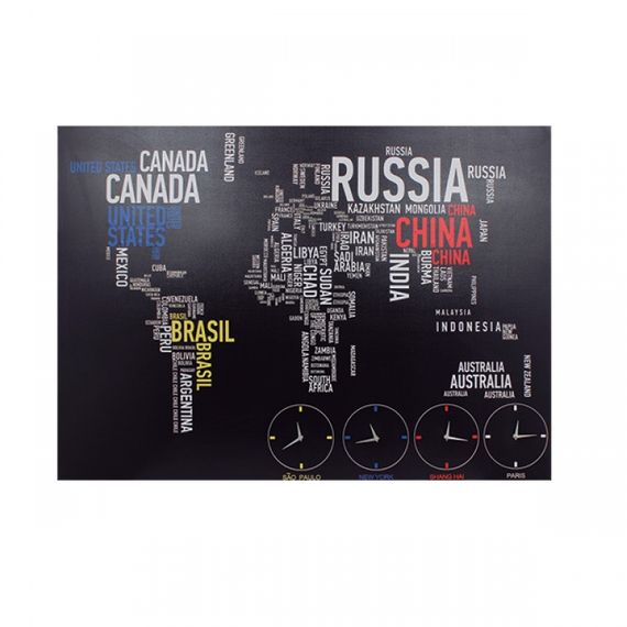 12326 Tela Com Luz de Led - Mapa / Relógio Mundi