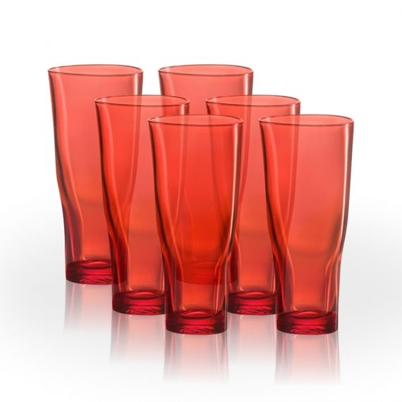 10.5.8 Kit 6 copos 270ml Vermelho Translúcido