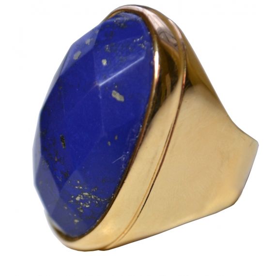 MRAN28LL Anel Com Pedra Lapidada Lápis Lazuli Oval