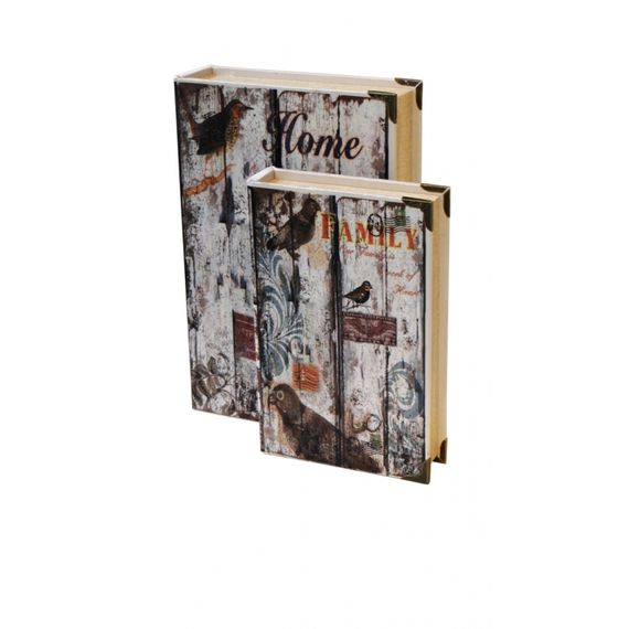 11104 BOOK BOX - 2 PEÇAS - HOME E FAMILY - OLDWAY - 33x22x7cm