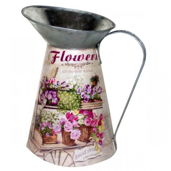 116008 Jarra em Zinco Flores