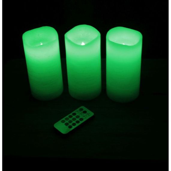 95008 Velas Led CJ 3PC Controle Remoto Branca