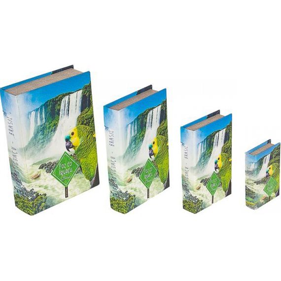 11263 BOOK BOX CJ 4PC PAPAGAIO FOZ D O IGUACU FULLWAY 30x21x7cm