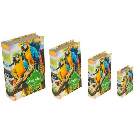 11261 BOOK BOX CJ 4PC ARARAS AMAZONIA FULLWAY 30x21x7cm