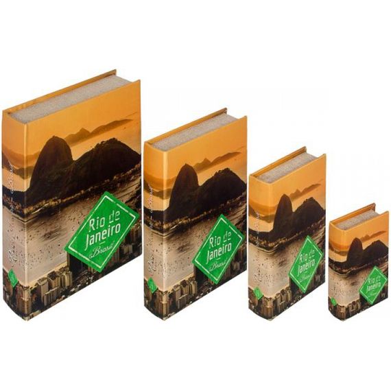 11266 BOOK BOX CJ 4PC SEDA PAO DE ACUCAR RJ FULLWAY 30x21x7cm