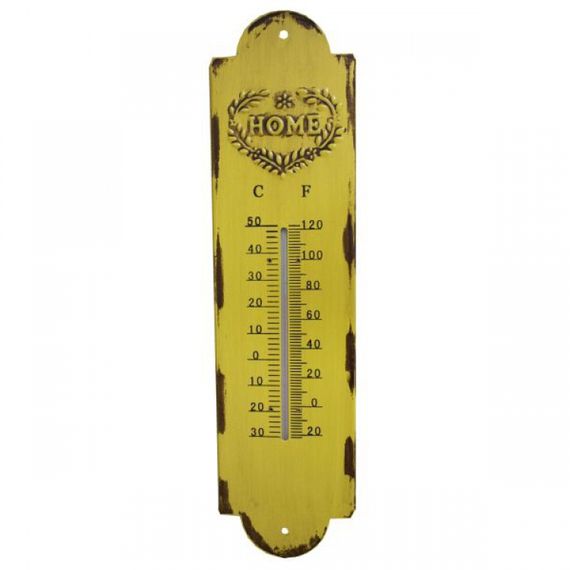 19207 Termômetro em Metal Amarelo Home
