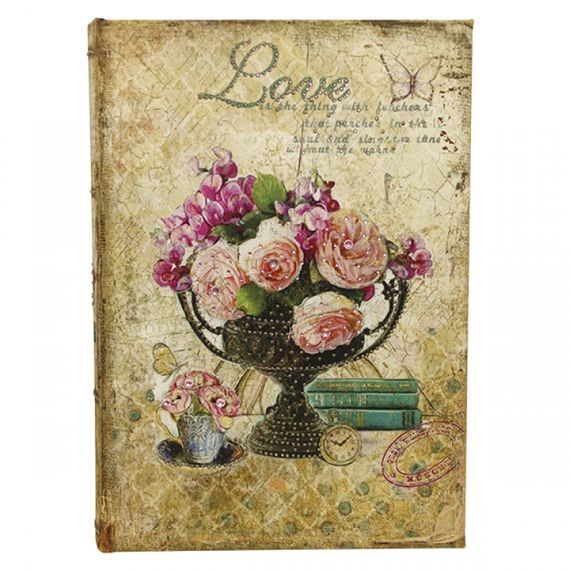 11292 PORTA JOIAS EM SEDA VASO DE FLORES OLDWAY 27x20x5cm