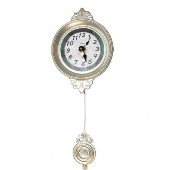 19218 Relógio Parede Mini Metálico Com Pendulo