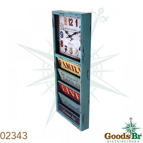 2343 Relógio Parede Com Revisteiro Colorido
