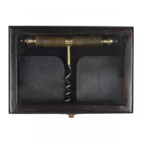 36128 Abridor de Garrafa Bronze Cabo Madeira
