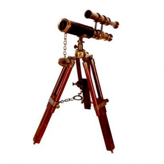 36115 Telescópio de Madeira e Bronze