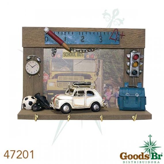 47201 Gancheira Fiat 500 em Metal 4 Ganchos