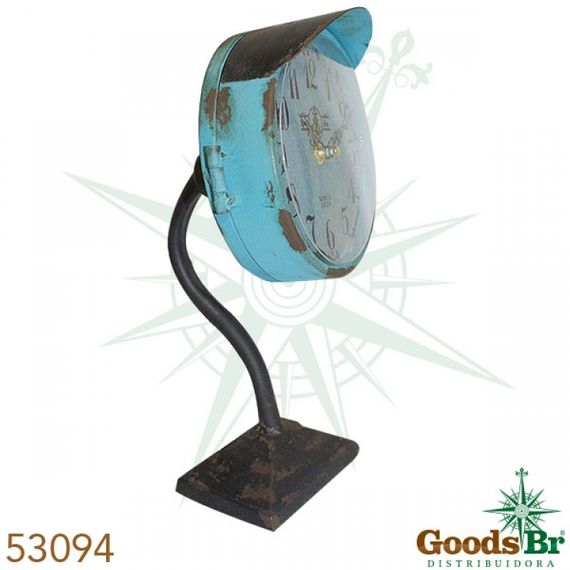 53094 Relógio Mesa Ferro Azul Envecido