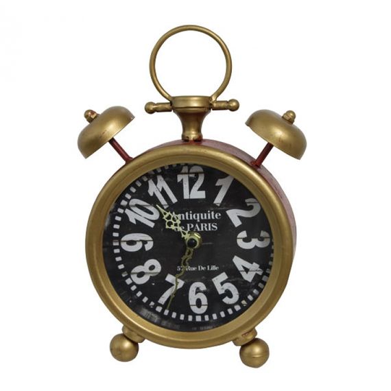 2340 Relógio Despertador Vermelho com Dourado