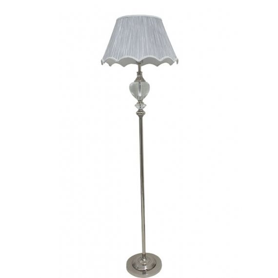 120013 Abajur Chão Cúpula Pingente Base Prata