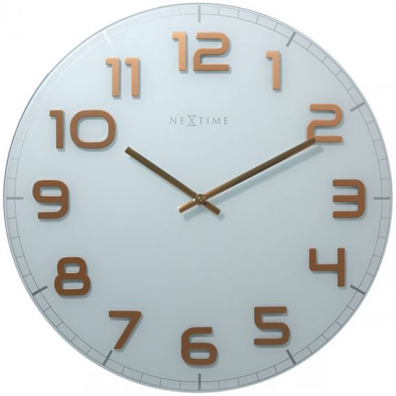 153039 Relógio Parede Classy Round White Copper Nextime