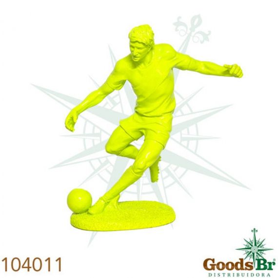 104011 Estatua Jogador de Futebol Amarelo