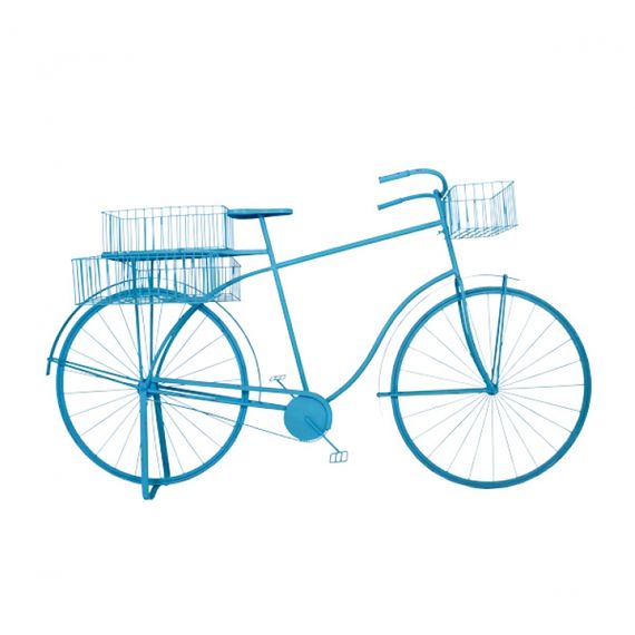 81080 Bicicleta Azul Decorativa em Metal