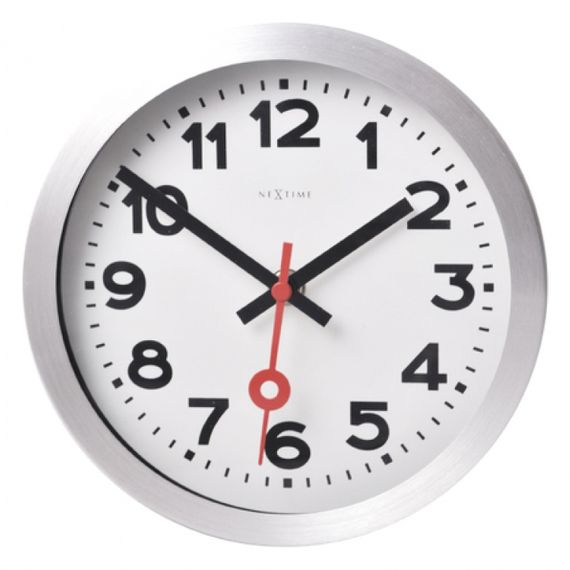 153078 Relógio Parede Station White Aluminium Nextime