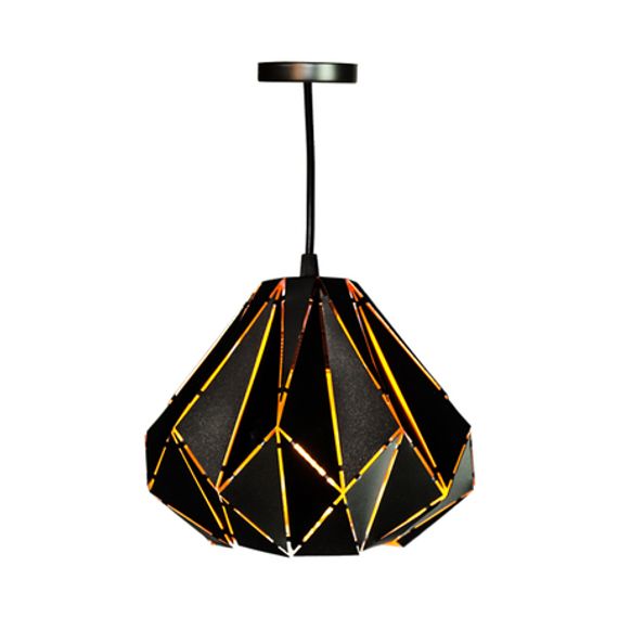 LUMINARIA PENDENTE FORMA MARROM 20x22x22cm
