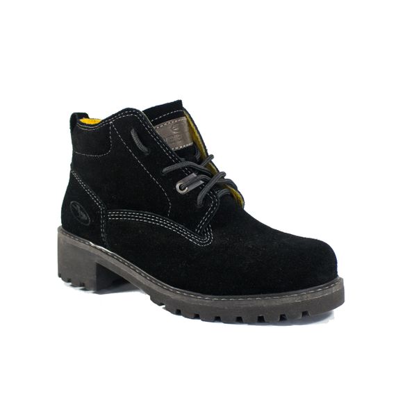 Bota Coturno Couro Camurça Feminina Beeton Ranee 001C Solado de Borracha