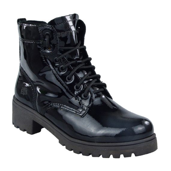 Bota Coturno Couro Beeton Feminina Cat Ranee 004 Solado de Borracha - ziper - cano médio