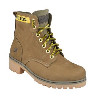 Bota Coturno Couro Beeton Feminina Cat Ranee 005 Solado de Borracha - ziper - cano médio
