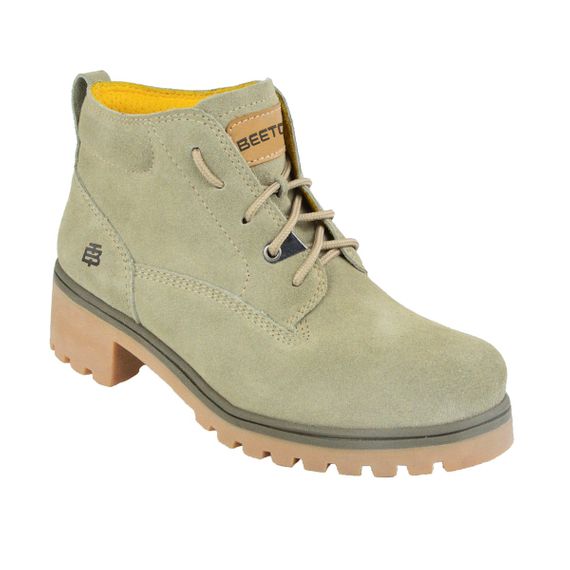 Bota Coturno Couro Beeton Feminina Ranee 001 Solado de Borracha