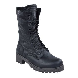 Bota Coturno Couro Beeton Feminina Ranee 007 Solado de Borracha - ziper - cano alto