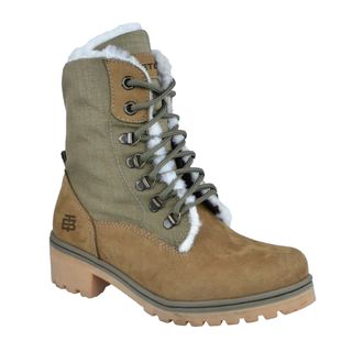 Bota Dobrável com Pelo Couro Feminina Beeton Ranee 012 Lã de Ovelha Resistente a água Neve