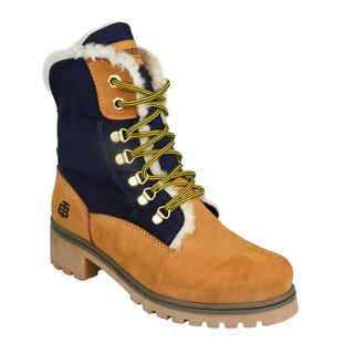Bota Dobrável com Pelo Couro Feminina Beeton Ranee 012 Lã de Ovelha Resistente a água Neve