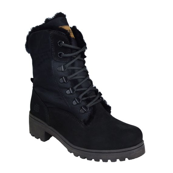 Bota Dobrável com Pelo Couro Feminina Beeton Ranee 012 Lã de Ovelha Resistente a água Neve
