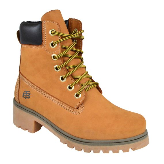 Bota Coturno Couro Beeton Feminina Yellow Boot Ranee 407 Solado de Borracha - cano médio