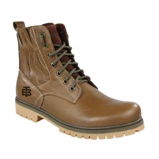 Bota Coturno Couro Beeton Masculina Slip On Strong 413 Solado de Borracha - Elástico