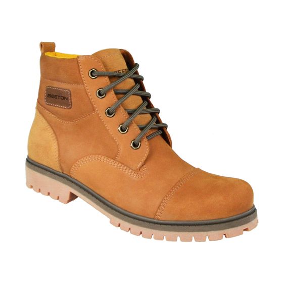 Bota Coturno Couro Beeton Masculina Strong 412 Solado de Borracha - Ziper