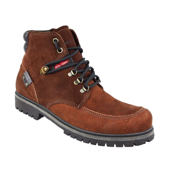 Bota Coturno Couro Beeton Masculina Strong 418 Solado de Borracha