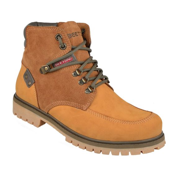 Bota Coturno Couro Beeton Masculina Strong 418 Solado de Borracha