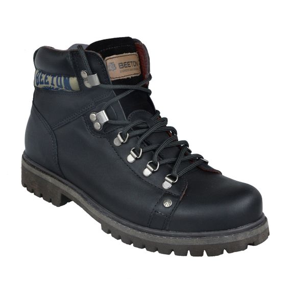 Bota Coturno Couro Beeton Masculina Worker Strong 409 Solado de Borracha