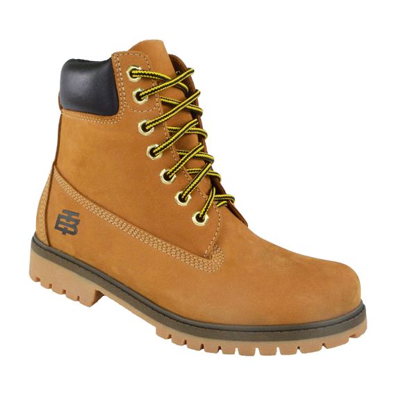 Bota Coturno Couro Beeton Masculina Yellow Boot Strong 407 Solado de Borracha