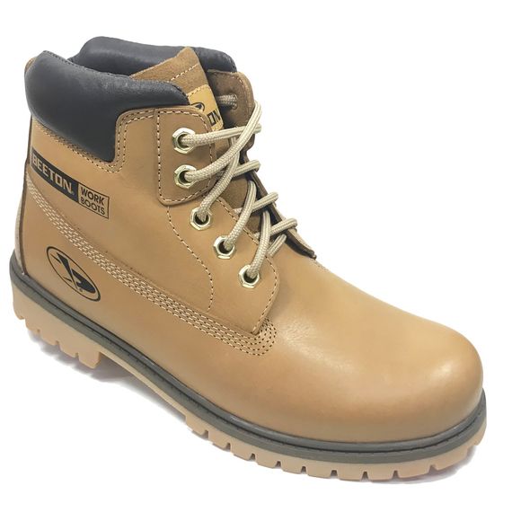Bota Coturno Couro Masculina Beeton Strong 406T Solado de Borracha