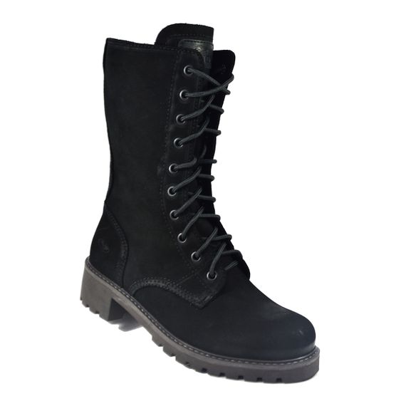 Bota Coturno Couro Feminina Beeton Ranee 007N Solado de Borracha e Ziper