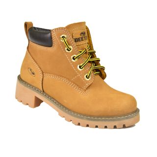 Bota Coturno Couro Feminina Beeton Ranee 008N Solado de Borracha