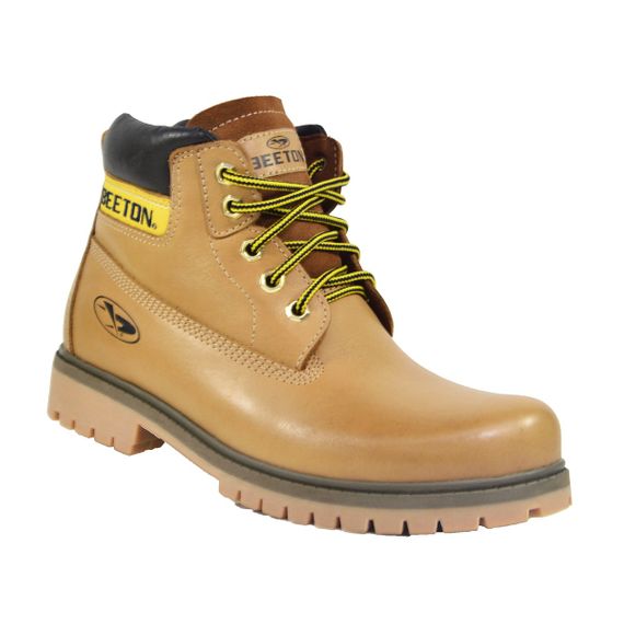 Bota Coturno Couro Masculina Beeton Strong 405T Solado de Borracha