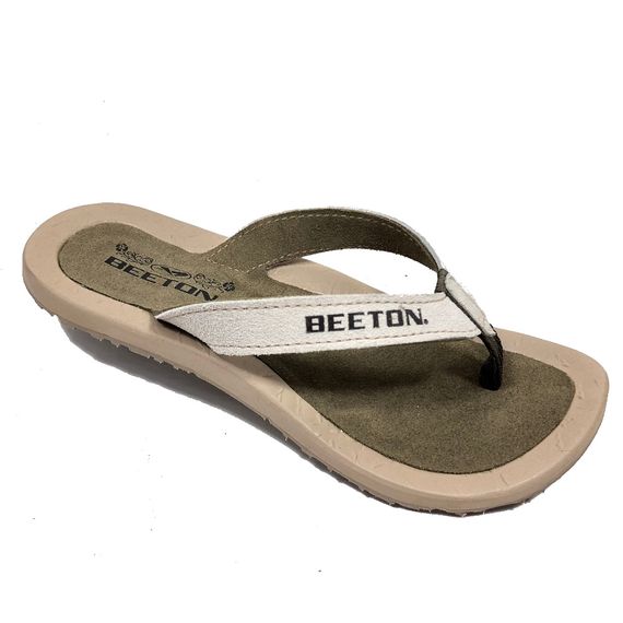 Chinelo Couro Camurça Feminino Beeton Canay 01