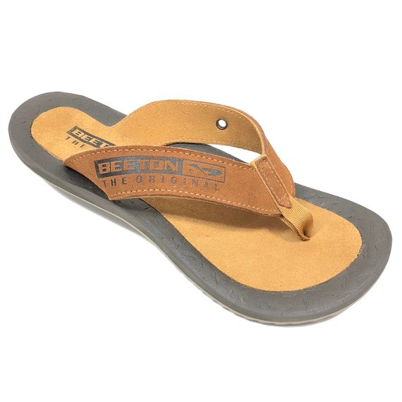 Chinelo Couro Camurça Masculino Beeton Malibu 02
