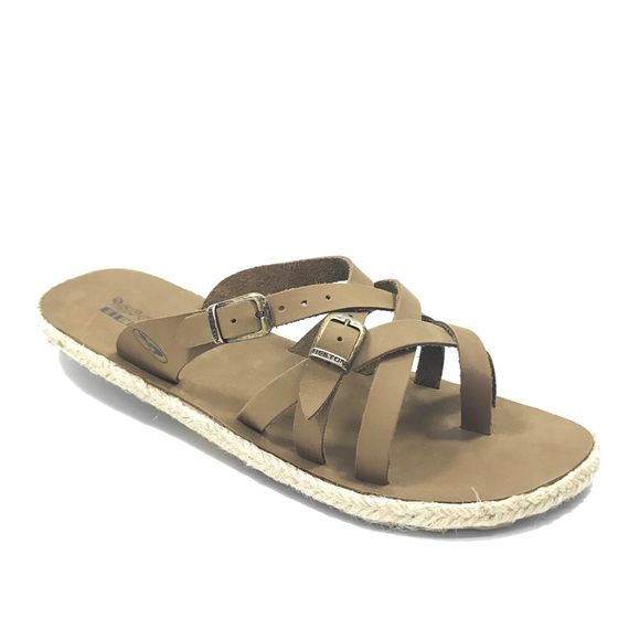 Chinelo Couro Feminino Beeton Nature 05N