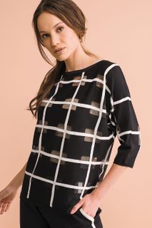 Blusa Tricô Grid Geométrica | Bv956