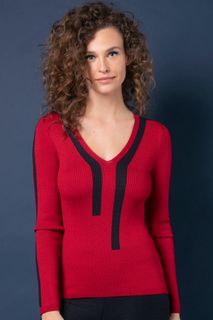 Blusa Tricô Canelada com Listras | Bi405